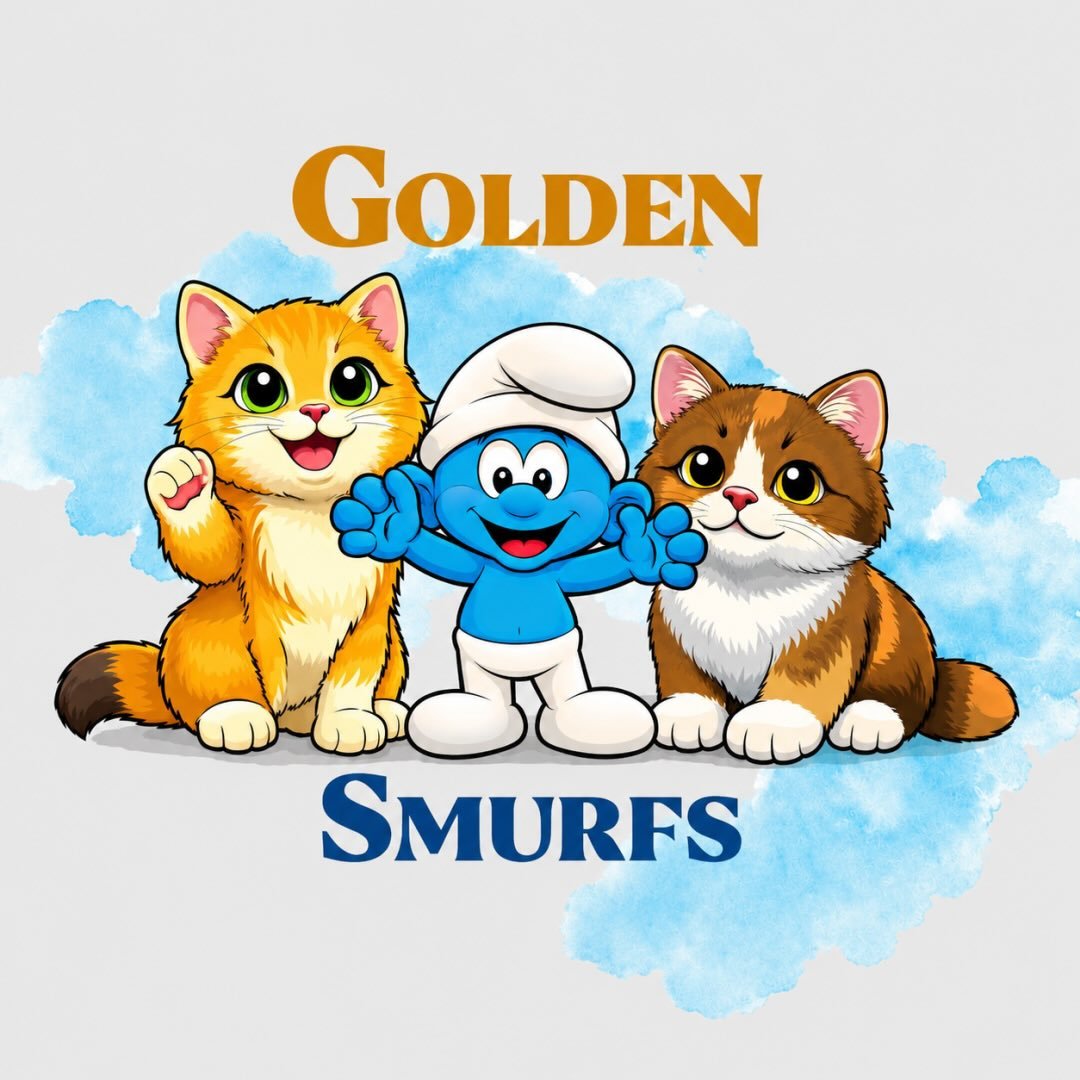 Golden Smurfs Cats logo